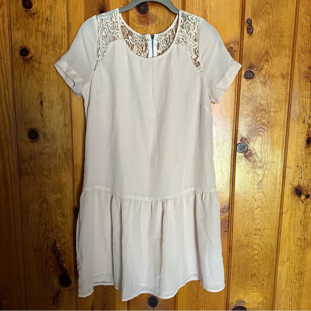 Coincidence & Chance Beige Dropped-Waist Dress